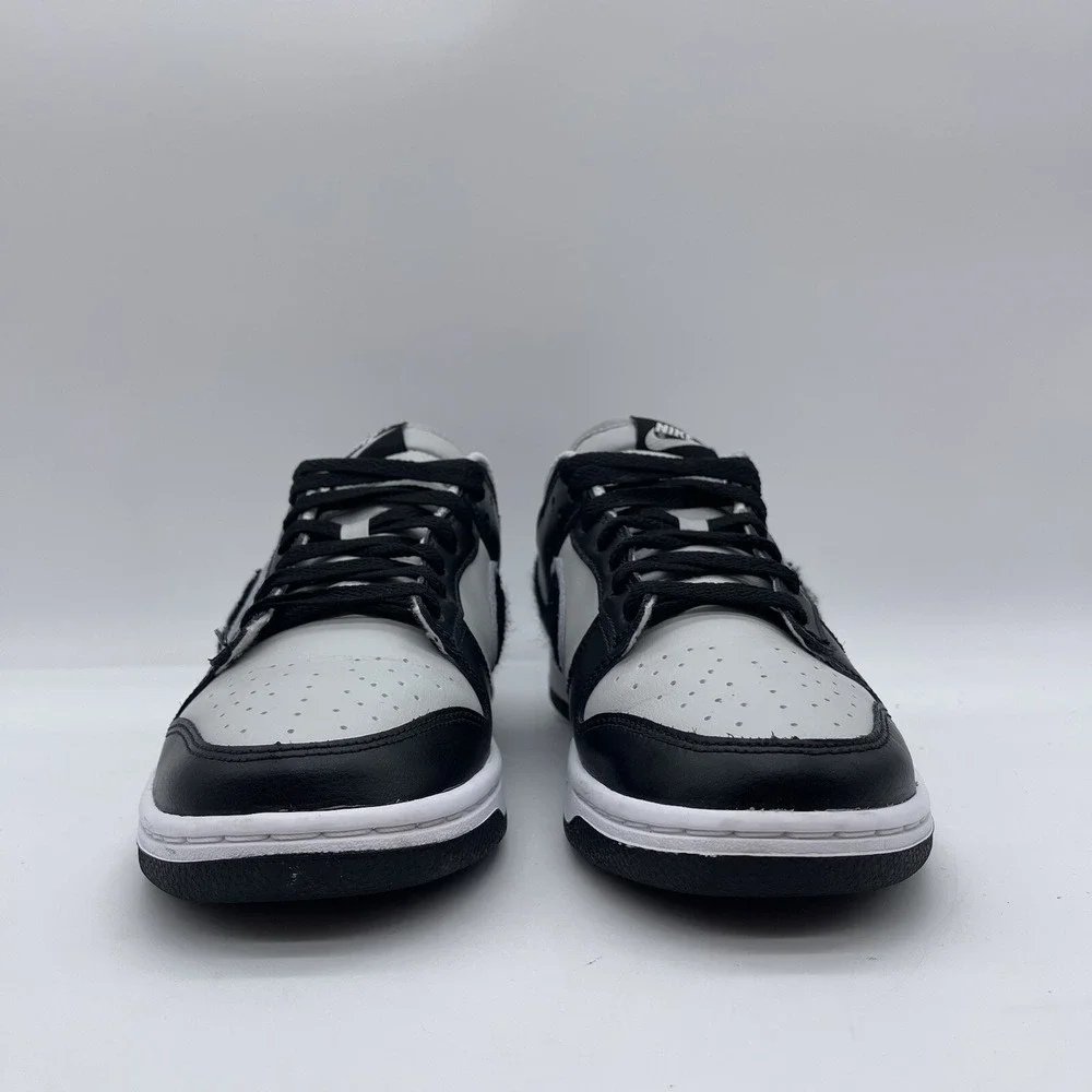 Nike Dunk Low Chenille Swoosh Men's Size 9 Sneakers DQ7683-001 Black Gray White